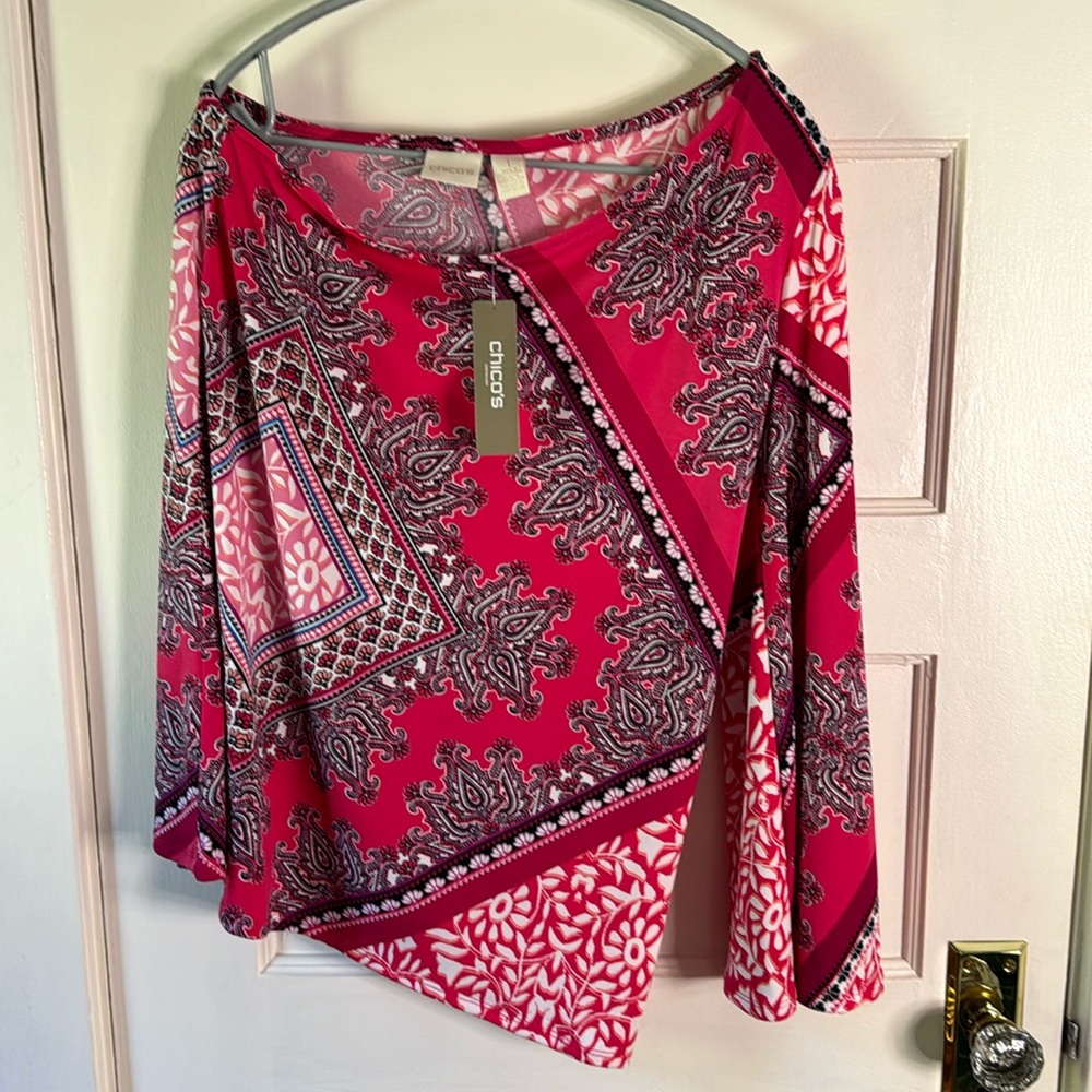 Chicos New with Tags One Shoulder Top Size 1